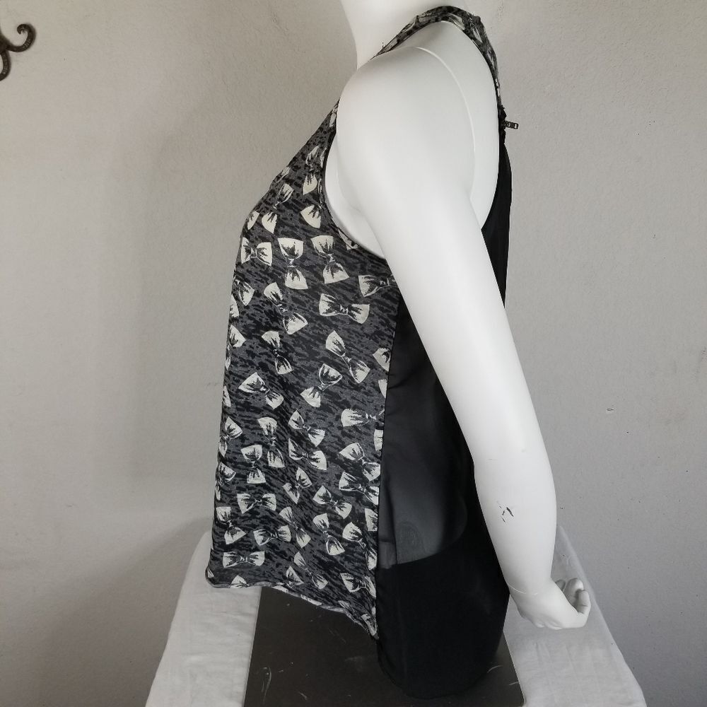 Self Esteem Black Sheer Back Razorback Top - Picture 2 of 8